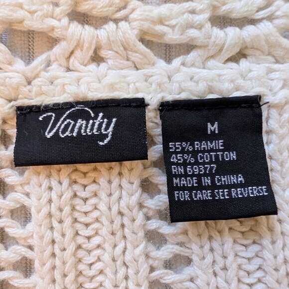 Vanity open front high low cream cardigan EUC Medium - Picture 3 of 8